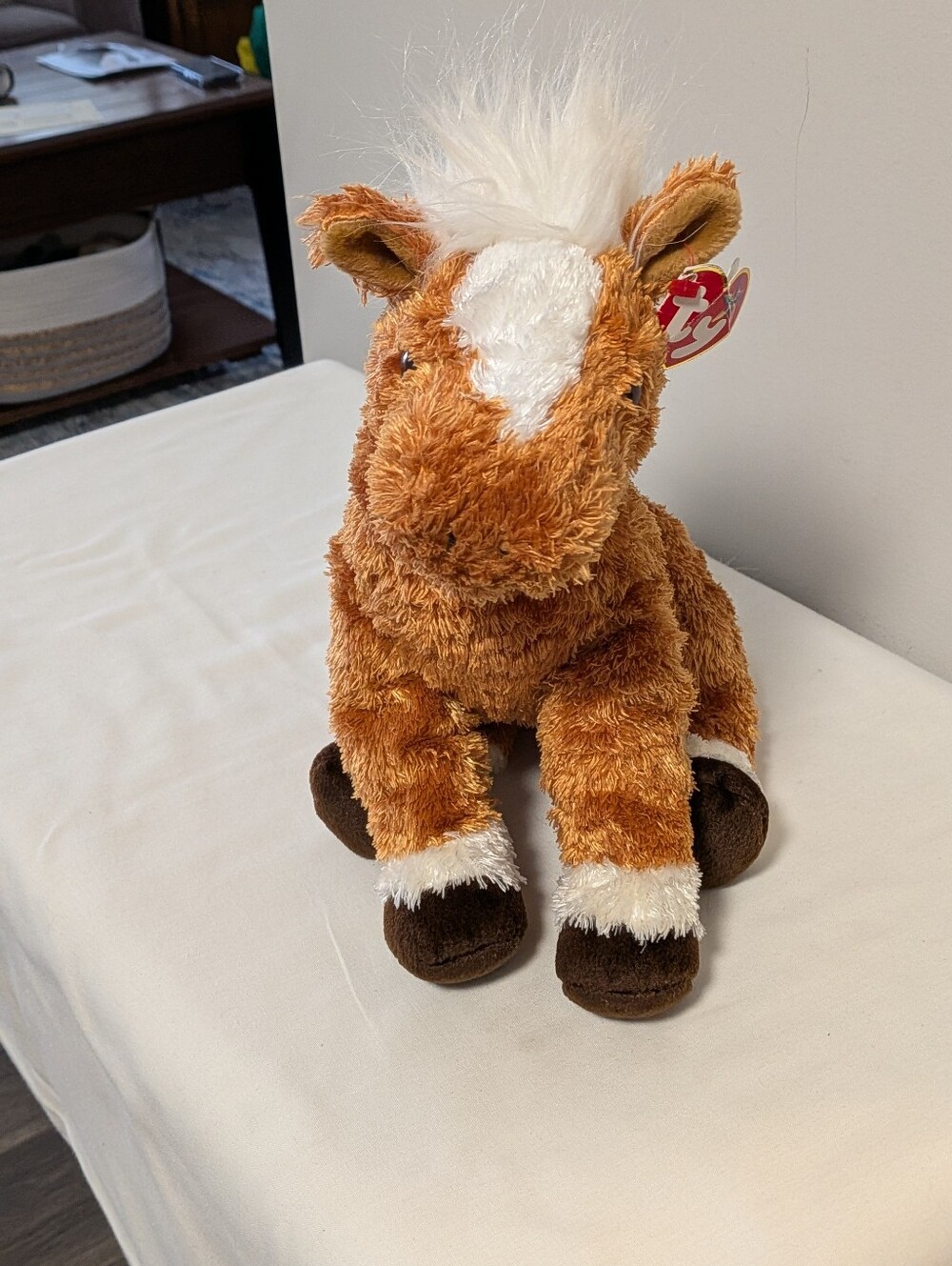 Ty Beanie Buddies Trotter the Horse Plush. 100% Ty Silk. Floppy Stuffed Animal.